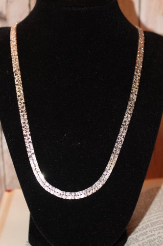 Vintage Silvertone Necklace with unique textured plates - organic shapes