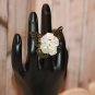 Large Filigree Butterfly with Cluster of Mother of Pearl Handmade Statement Ring