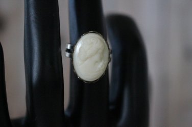 White Cameo Elegant and Feminine Handmade Cocktail Ring