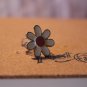 White and Pink Enamel Daisy Handmade Large Statement Ring