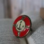 Extra Large Red Nautical Themed with Anchor Handmade Large Statement Ring