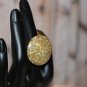 Amazing Sparkley Silver Confetti Filled clear resin Huge Handmade Statement Ring