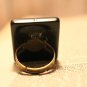 Black and White Large Dimentional Rectangular Handmade Statement Ring Modern
