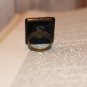 Black and White Large Dimentional Rectangular Handmade Statement Ring Modern