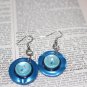 Blueberry Pie Hues of Blue for Upcycled Button Drop Earrings