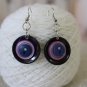 Blackberry Delight Deep Blue and Purple Summer Color Upcycled Button Earrings