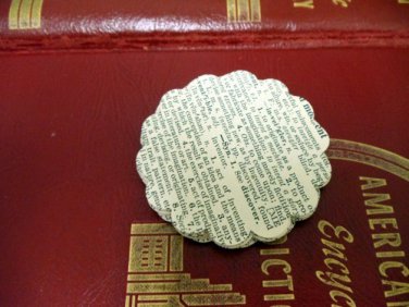 50 Handmade Scalloped Circles From Vintage Dictionary 1950 Scrap Booking Supply