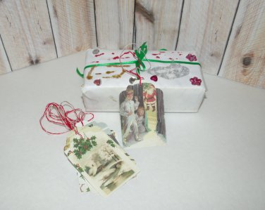 Handmade Christmas Gift Tags Vintage Christmas Scenes - Nostalgic Holiday