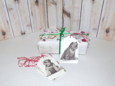 Cats, Kittens , Puppies and Dogs Decorate These Cute Gift Tags Handmade