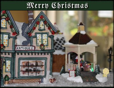 Handmade Christmas Cards Set of 5, Village "Antiques In Christmas Town" Fine Art Photography