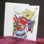 Handmade Children's Birthday Card Nickelodeon SpongeBob Square Pants & Friends