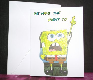 Handmade Children's Birthday Card Nickelodeon SpongeBob and Friends, Greeting Card