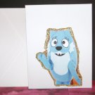 Handmade Children's Greeting Card Yo Gabba Gabba Toodee with Glitter Blank Inside
