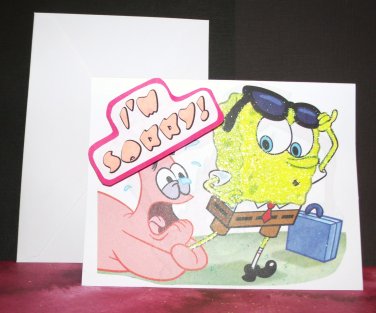 Handmade Children's Greeting Card Nickelodeon SpongeBob and Patrick