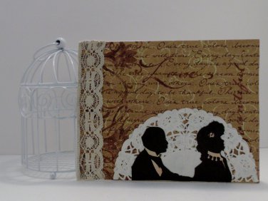 Handmade Greeting Card Lover's Silhouette French Themed - Mixed Media