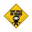American Vinyl Baby Ninja On Board Sticker (Funny Safety car Caution Decal)