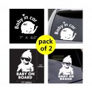 Baby in Car Sticker Decals Safety Signs Baby on Board for Cars 7''X6.5'' Wate...
