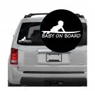 Yoonek Graphics Baby on Board Boy on Surfboard Decal Sticker. 6" X 2.6" (Widt...