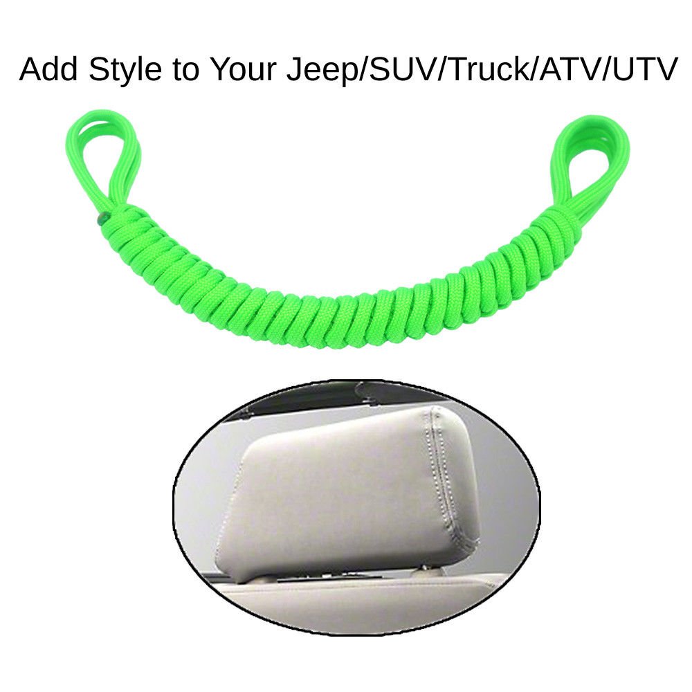 2x 10" Universal 550 Paracord Headrest Grab Handle f Jeep/SUV/Truck/ATV