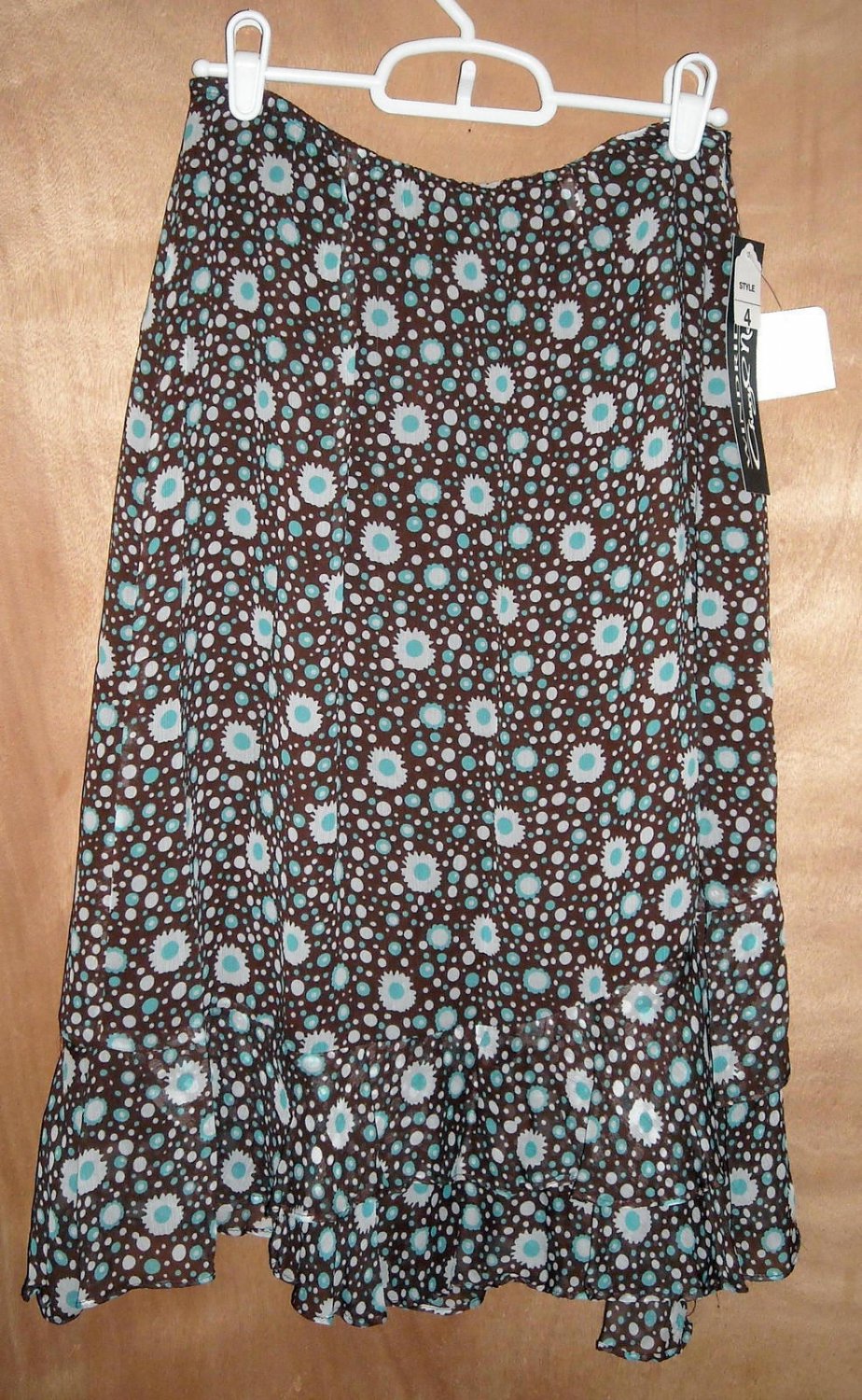 Windridge Cheryl Nash Pretty Ruffled Floral Skirt Size 4 NWT Ships Free ...