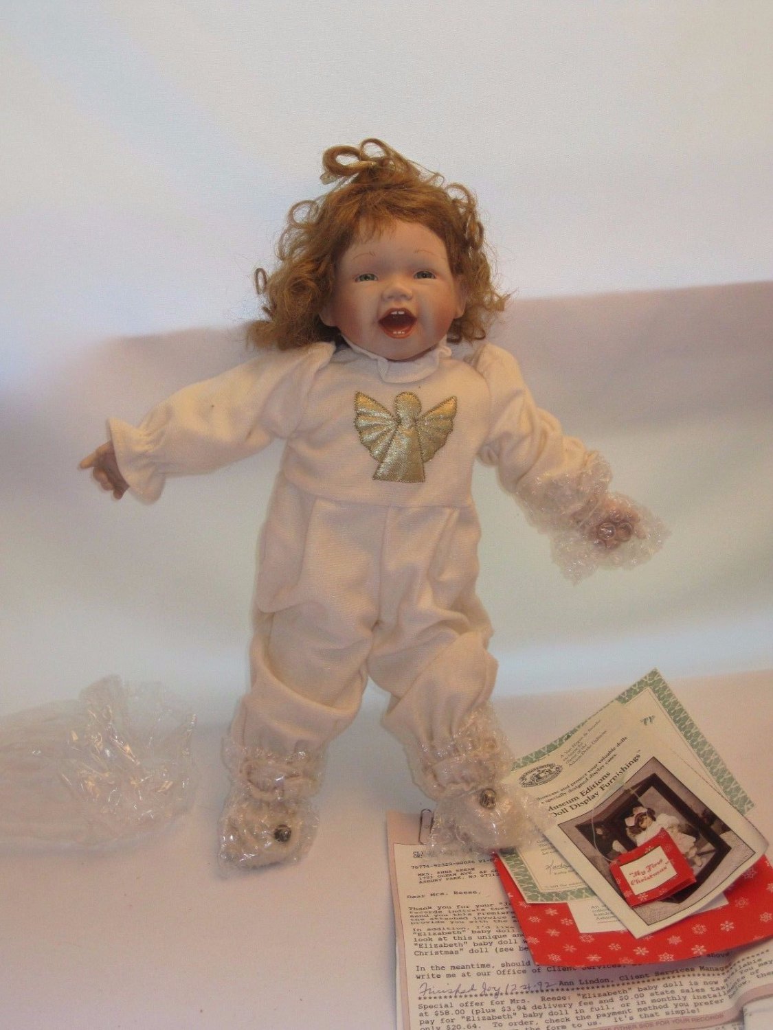 Ashton Drake 1992 My First Christmas Kathy Hippensteel Doll, Box, COA