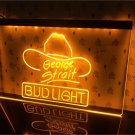 Bud Light George Strait beer club Bar Pub 3D Led Light Sign mancave decor on/off