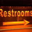 Restrooms Toilet Arrow right LED Neon Light Sign Home Bar Beer man cave garage