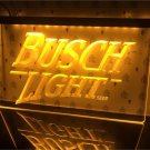 Busch lite Beer Vintage Club Bar pub 3D Led Light Sign MANCAVE display on/off