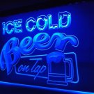 Ice Cold Beer on Tap Bar club pub 3D LED Neon Light Sign home decor wall on/off