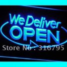 OPEN We Deliver Services Cafe shop 3D LED Neon Sign Light Bar Pub Club Display