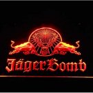 30x20 cm Horizontal Jagermeister Jager Bomb Bull Wine RED LED Neon Sign