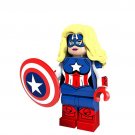 Female Captain America Super Hero Lego Minifigure Toy