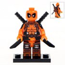 Orange Deadpool Super Hero Lego Minifigure Toy