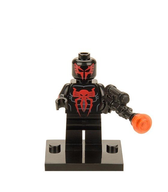 Black Spiderman Super Hero Lego Minifigure Toy
