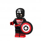 Captain America Black Costume Super Hero Lego Minifigure Toy