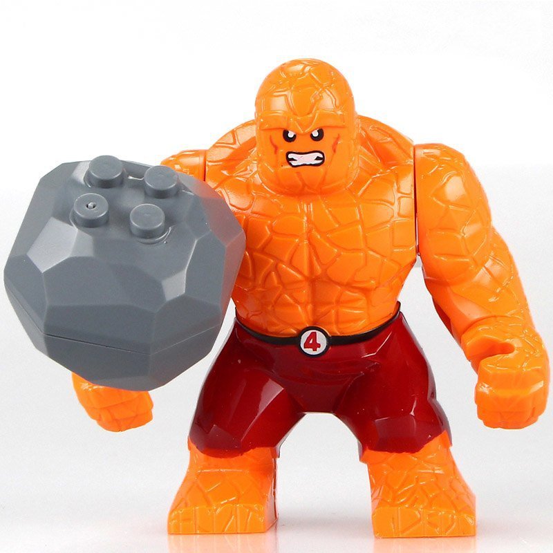 Big Size The Thing Red Shorts Super Hero Fantastic Four Lego Minifigure Toy