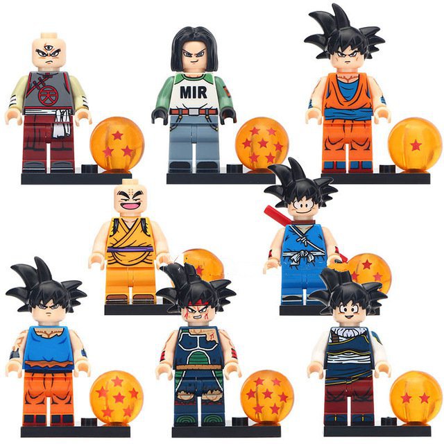 8pcs Tien Shinhan Android 17 Goku Dragon Ball Lego Minifigure Toy