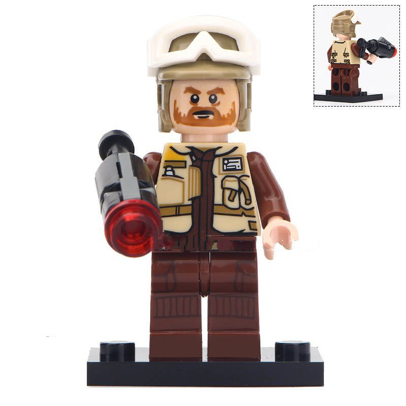 Rebel Trooper Brown Mustache Star Wars Lego Minifigure Toy