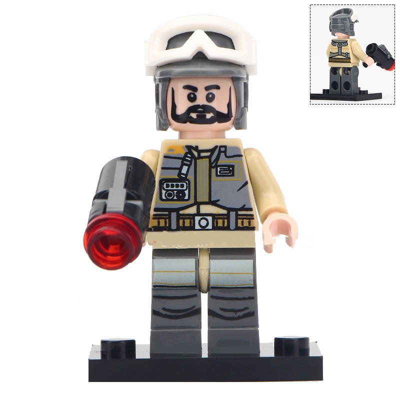 Rebel Trooper Black Mustache Star Wars Lego Minifigure Toy