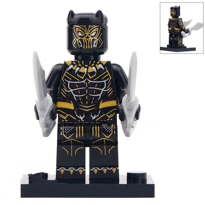 Erik Killmonger Wearing Costume Black Panther Super Hero Lego Minifigure Toy