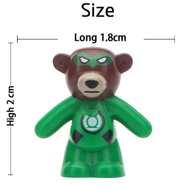 Green Lantern Bear Custom Super Hero Lego Minifigure Toy