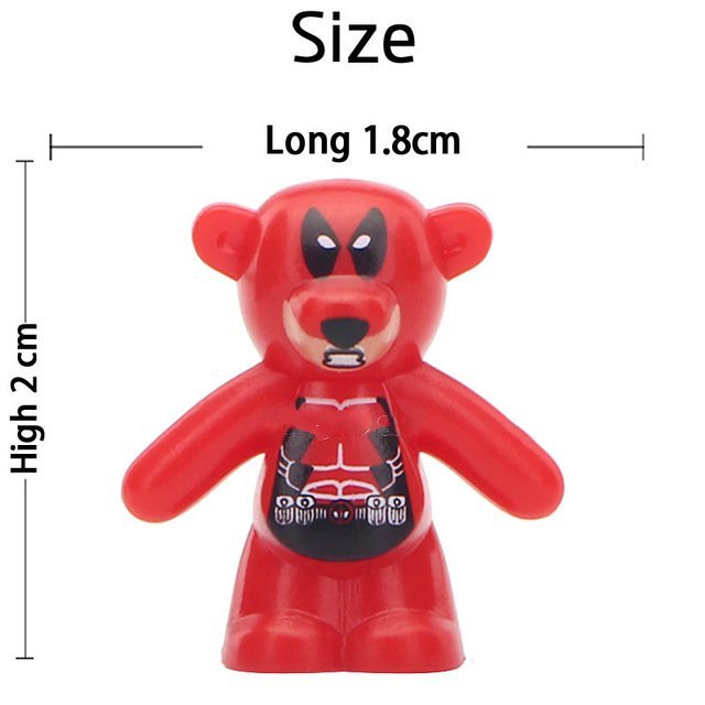 Deadpool Bear Custom Super Hero Lego Minifigure Toy