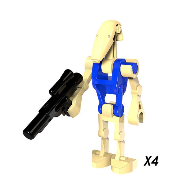 4pcs Blue Rogue One Combat Robot Star Wars Super Hero Lego Minifigure Toy