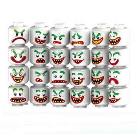 24pcs Joker Expression Face Super Hero Lego Minifigure Toy