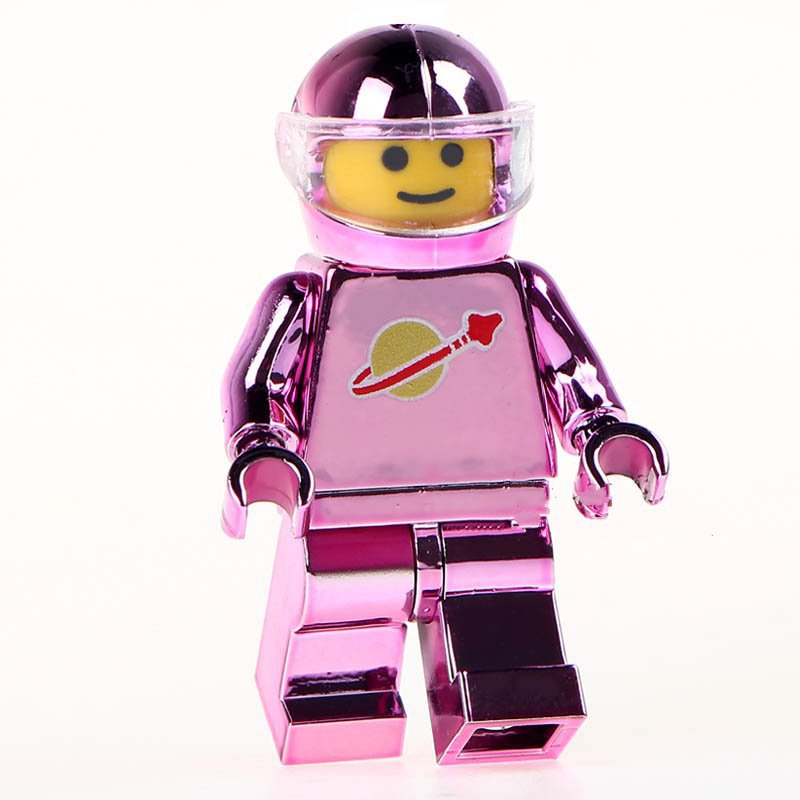 Pink Chrome Golden Series Astronaut Super Hero Lego Minifigure Toy