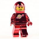Red Chrome Golden Series Astronaut Super Hero Lego Minifigure Toy