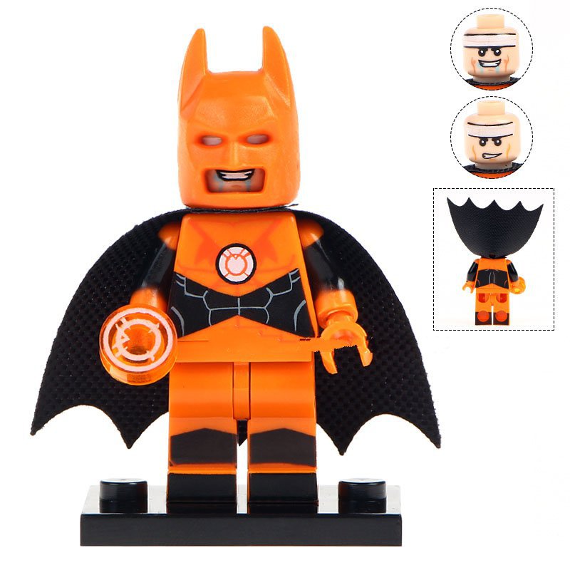 Mix Orange Lantern X Batman Custom Super Hero Lego Minifigure Toy