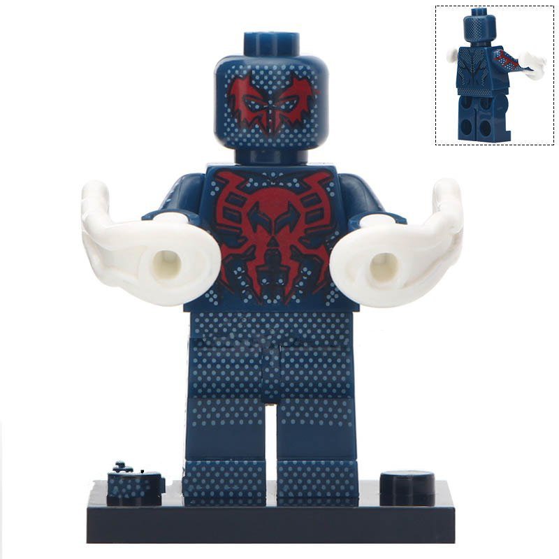 Dark Blue Spiderman Super Hero Lego Minifigure Toy