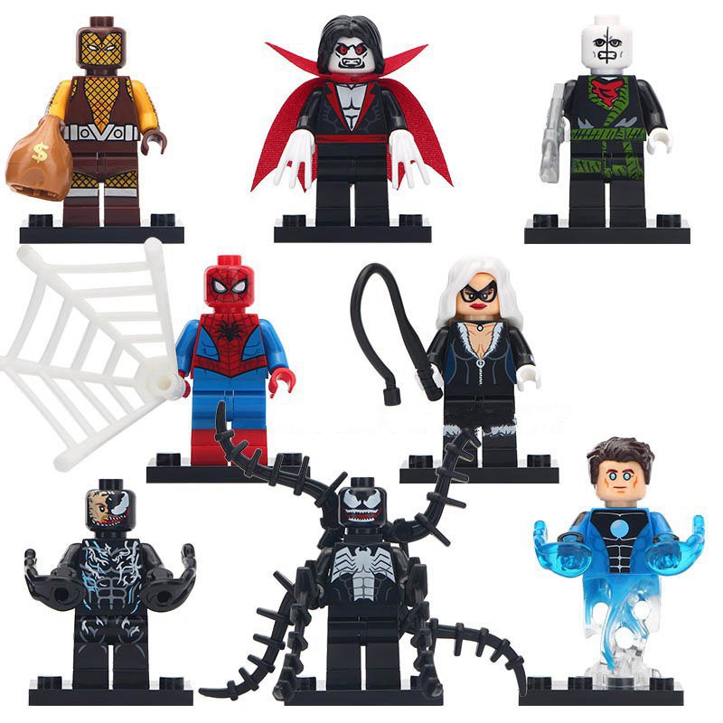 8pcs Venom Riot Hydro Man Super Hero Lego Minifigure Toy