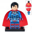 Superman with Blue Coat Super Hero Lego Minifigure Toy